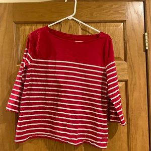 A New Day Red Striped Boat Neck Shirt